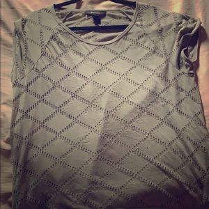 Light olive green, see-through top